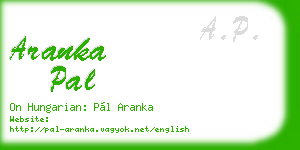 aranka pal business card